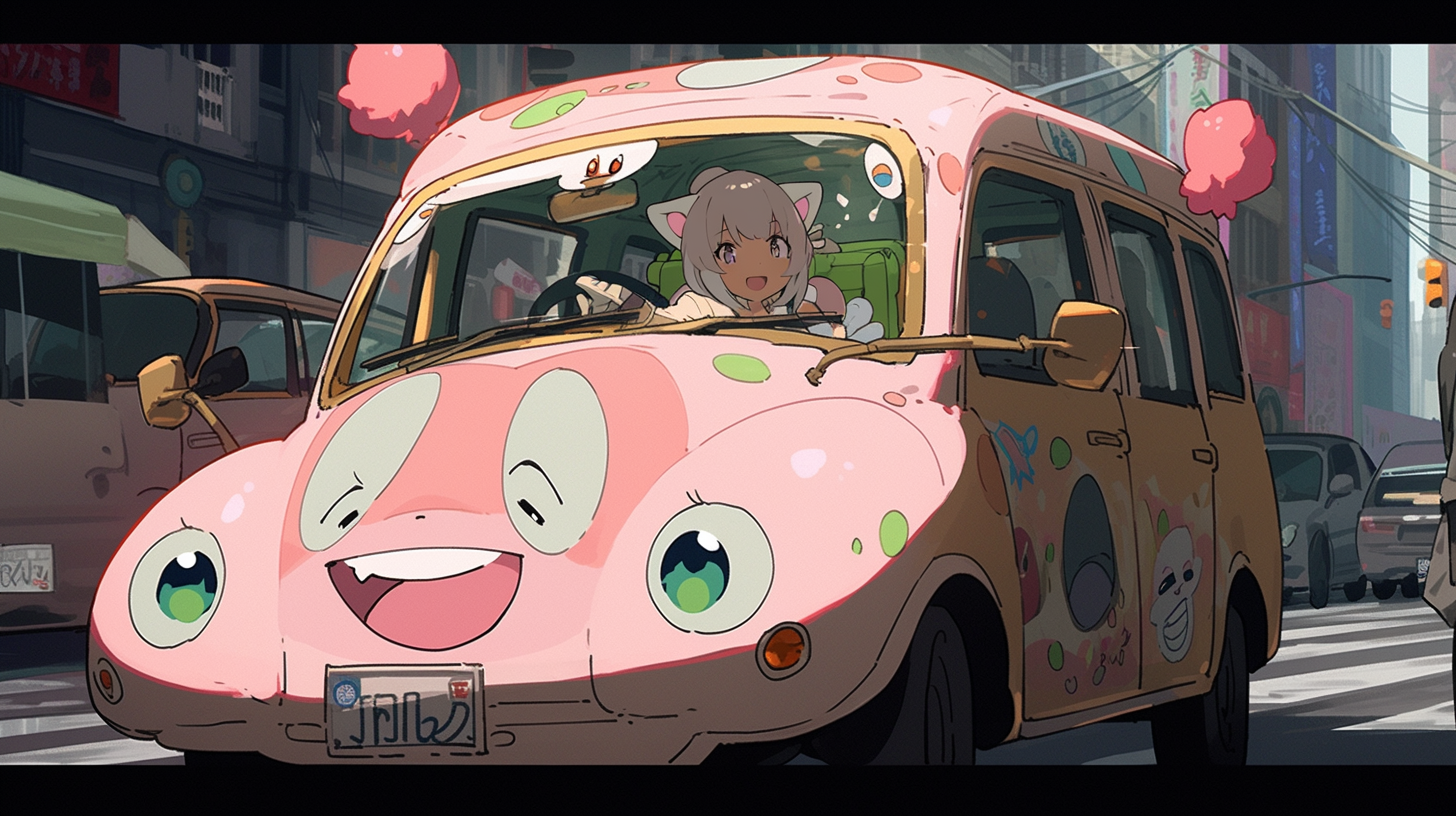 Anthropomorphic car with human-like features